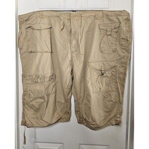 Sean John Khaki Beige Tan Hip Hop Cargo Shorts, men's size 54B, big & tall #0099